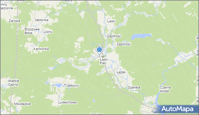 mapa Łąski Piec, Łąski Piec na mapie Targeo